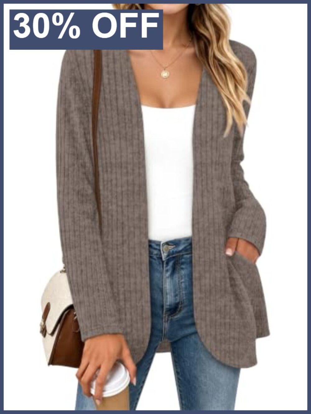 Womens Open Front Cardigan Sweater Long Sleeve Lightweight Fall Layer